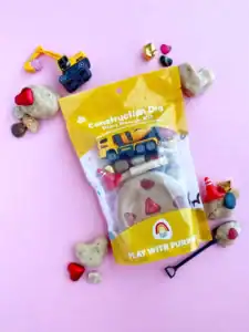 Construction play dough kit with toy tools
