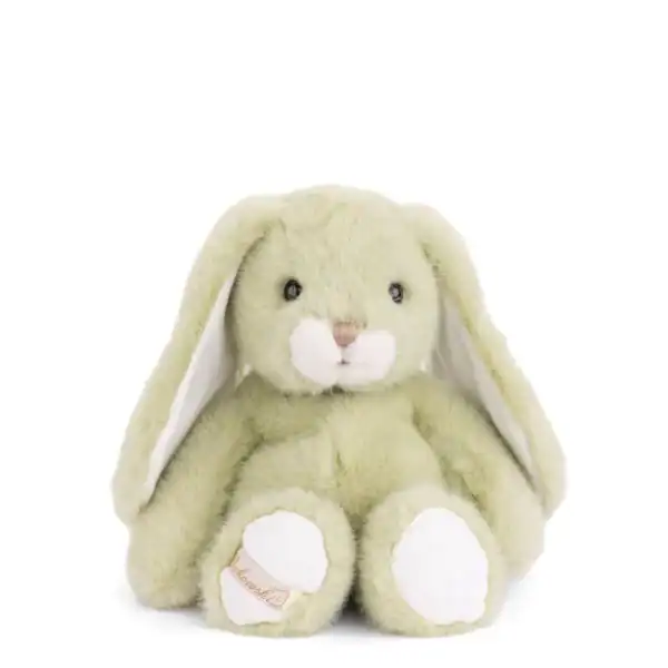 Soft green stuffed bunny with floppy ears