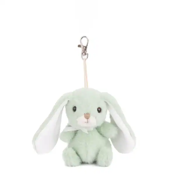 Mint green plush bunny keychain