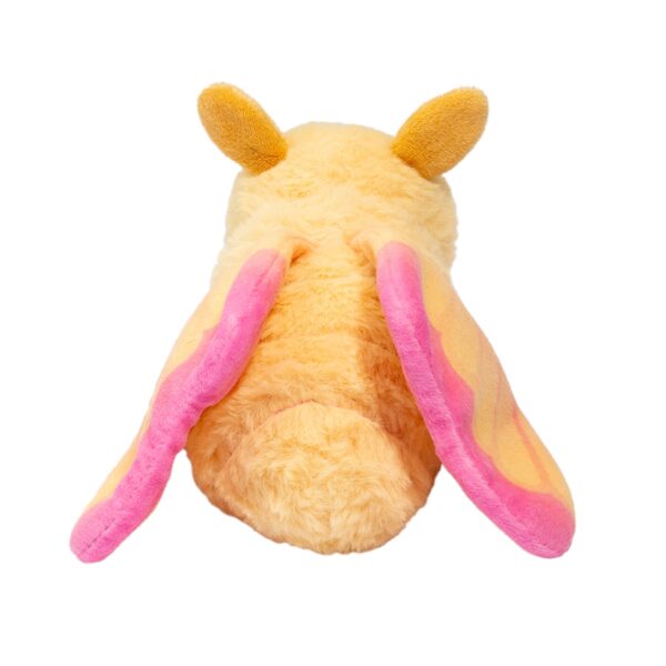 Plush yellow bee toy with pink wings