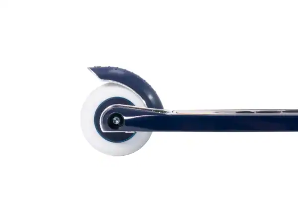 Close-up of a scooter wheel and deck