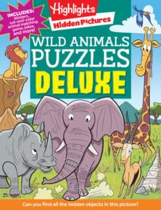 Colorful animals puzzle book cover