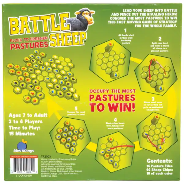 Battle Sheep board game box back