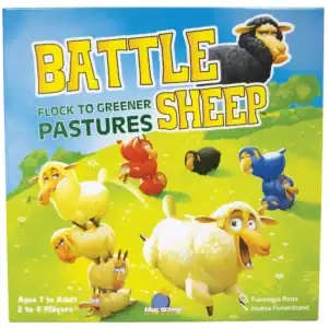Battle Sheep board game box with cartoon sheep