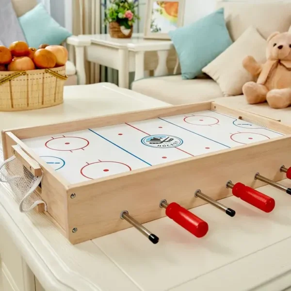 2 in 1 tabletop game: foosball & hockey