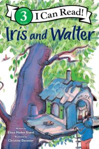 Children's book cover Iris and Walter treehouse scene