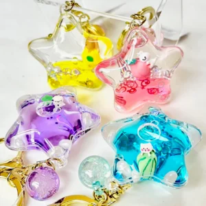 floating star animal key charm