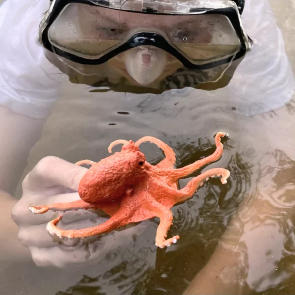 orange octopus figurine