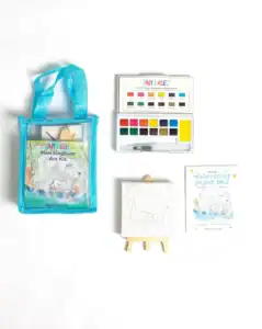 Mini elephant watercolor art kit with supplies
