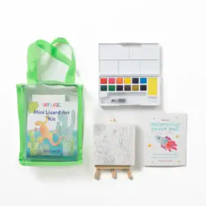 Kids mini lizard watercolor art kit set