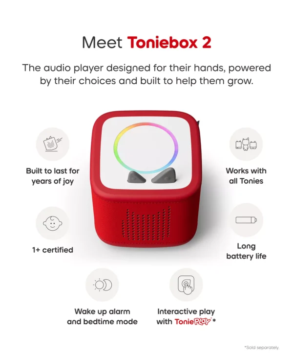 toniebox 2 starter set playtime puppy (sunset red)