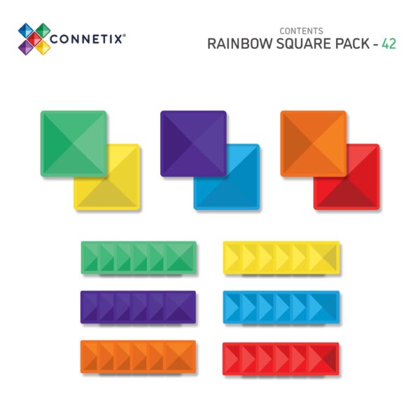 42 piece rainbow square pack