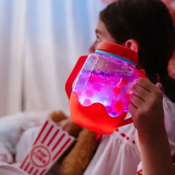 coral sensory play jar