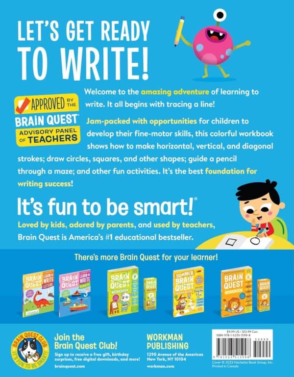 brain quest: learn to write pen control workbook