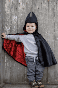 reversible spider/bat cape size