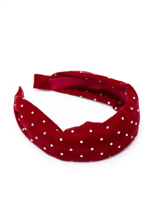 sparkle red velvet headband