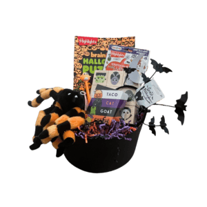 personalized halloween cauldron with toys and games