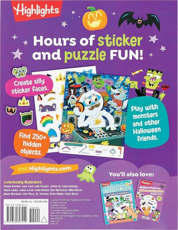 hidden pictures sticker faces: halloween