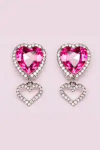 boutique heart jewel clip on earrings
